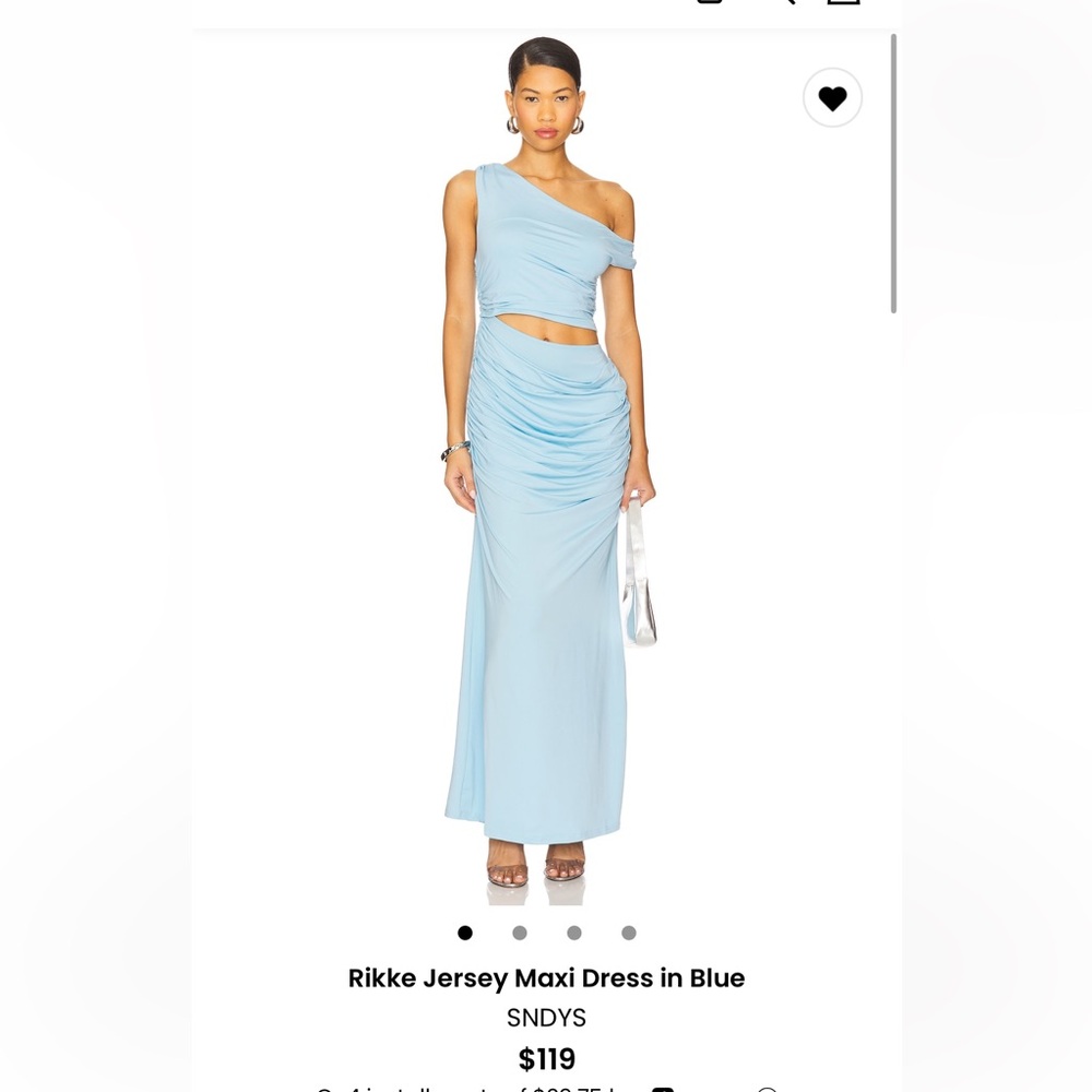 SNDYS Asymmetrical Light Blue Maxi Dress
